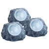 Globo SOLAR zestaw świetlnych kamieni LED Szary, 3-punktowe