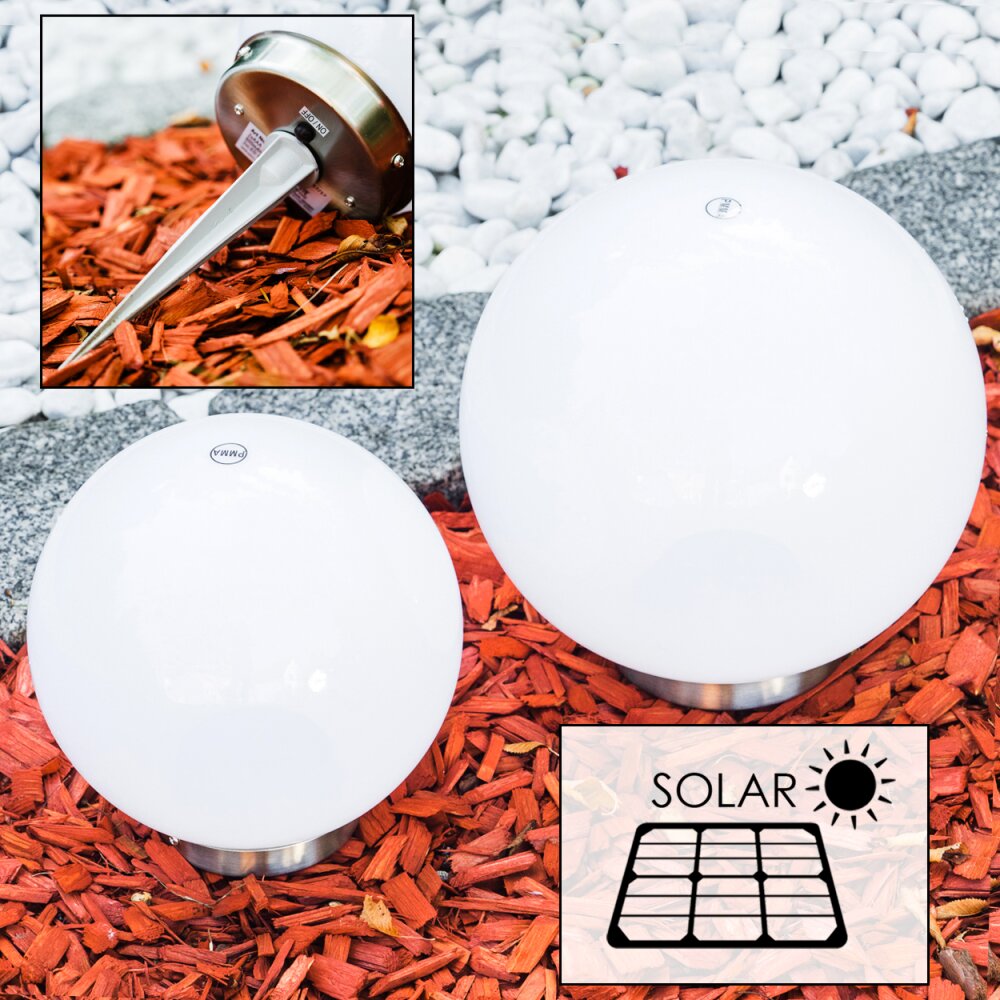 Komplet kul solarnych LED Stal nierdzewna, 2-punktowe main product photo