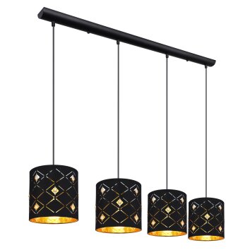 Globo ABBEY Lampa Wisząca W kolorze miedzi, Czarny, 4-punktowe