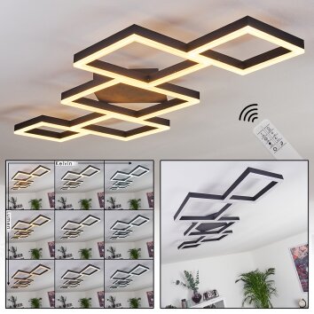 Pourao Lampa Sufitowa LED Czarny, Biały, 1-punktowy, Zdalne sterowanie Pourao Lampa Sufitowa LED Czarny, Biały, 1-punktowy, Zdalne sterowanie