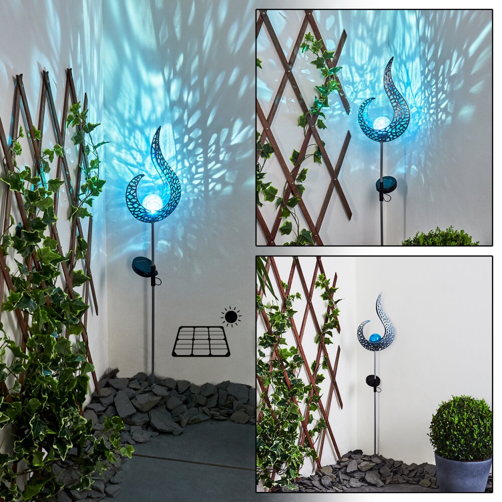 Rovinj Lampa solarna LED Niebeieski, Srebrny, 1-punktowy main product photo