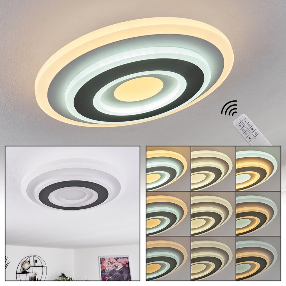 Wawo Lampa Sufitowa LED Szary, Biały, 1-punktowy, Zdalne sterowanie main product photo