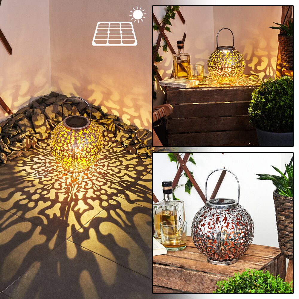 Moreland Lampa solarna LED Miedź, Czarny, Srebrny, 1-punktowy main product photo