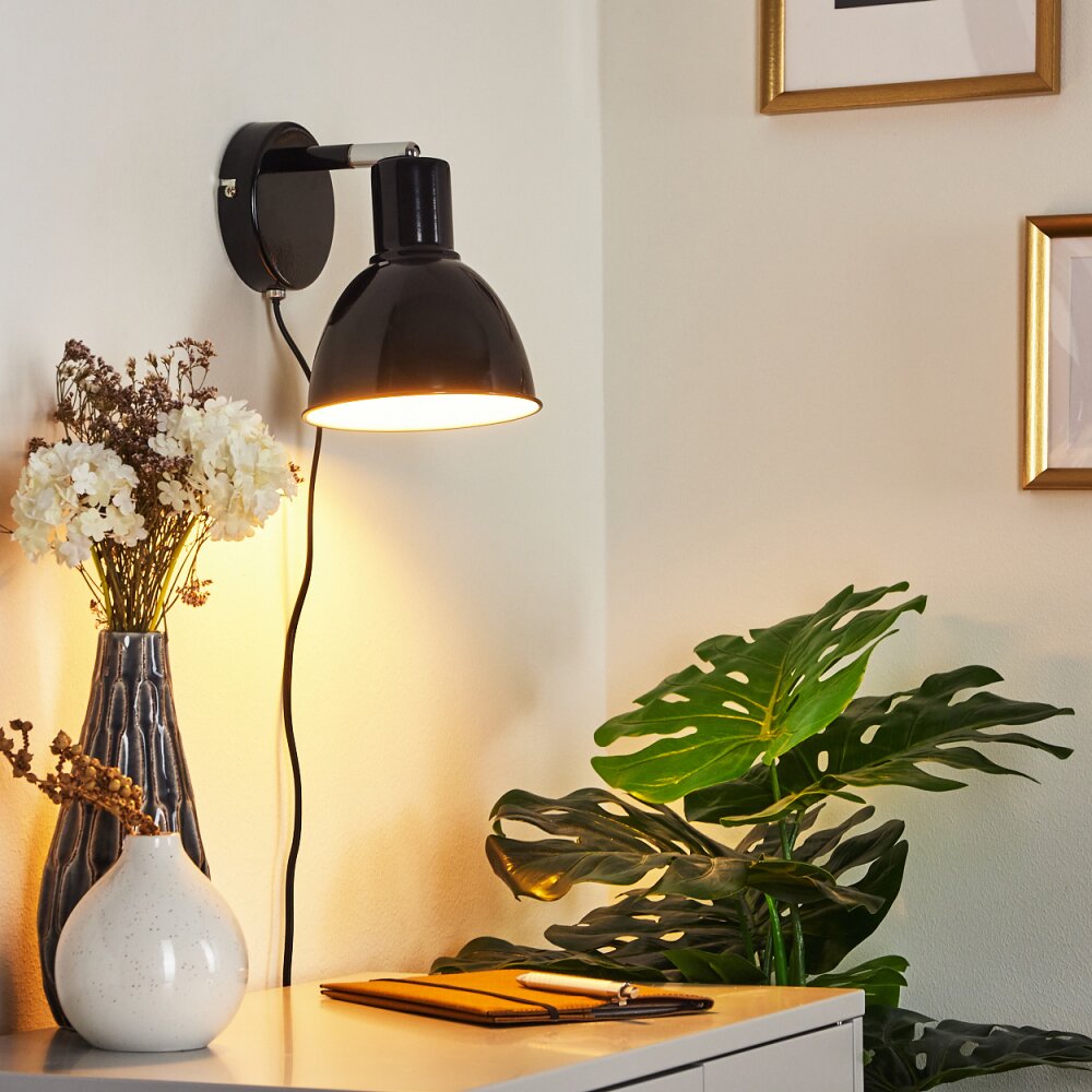 Caney Lampa ścienna Chrom, Czarny, 1-punktowy main product photo