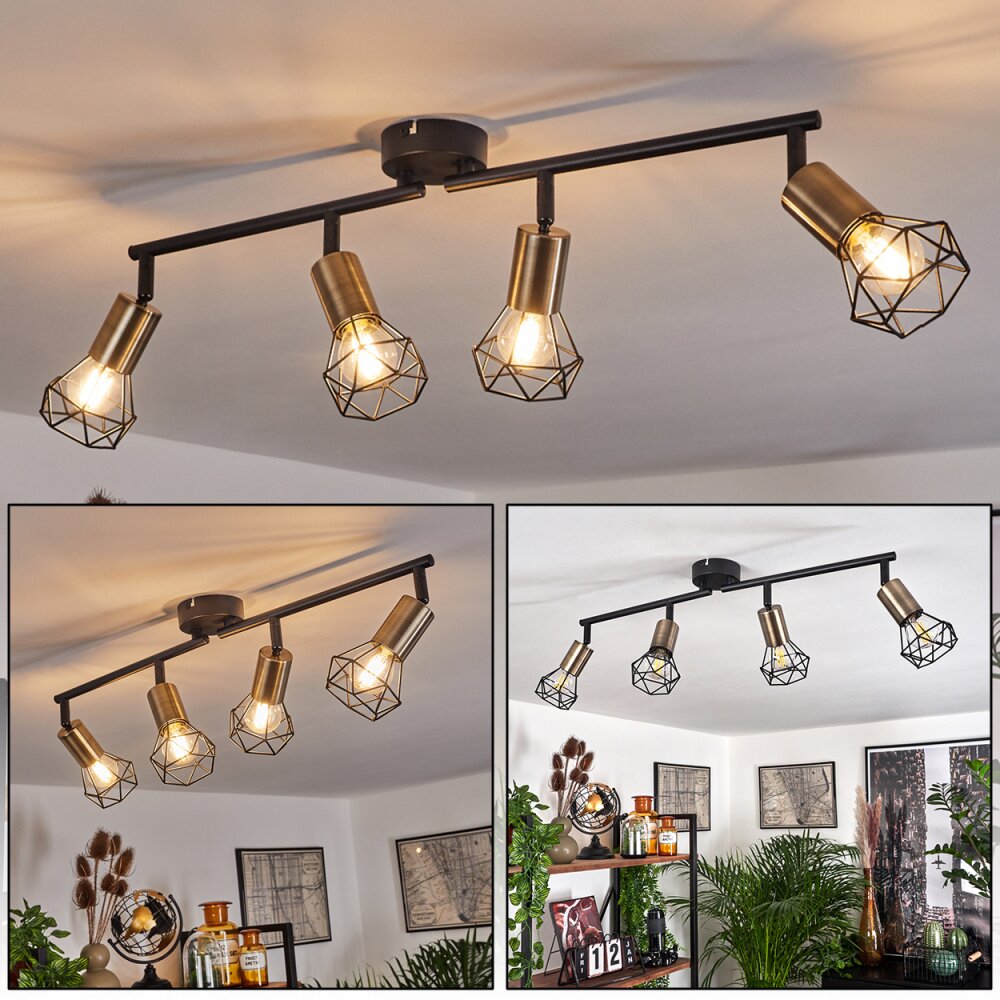 Baripada Lampa Sufitowa Mosiądz, Czarny, 4-punktowe main product photo