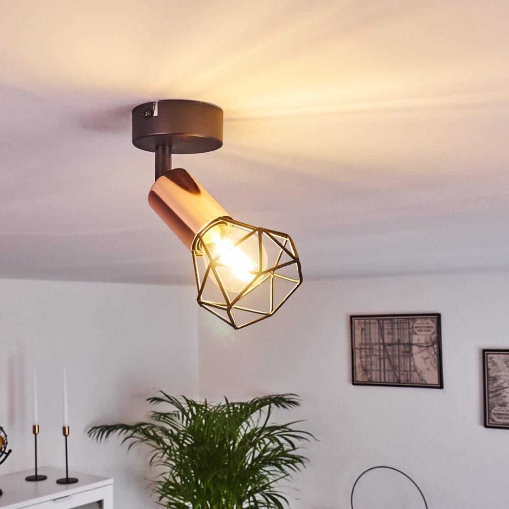 Baripada Lampa Sufitowa Miedź, Czarny, 1-punktowy main product photo