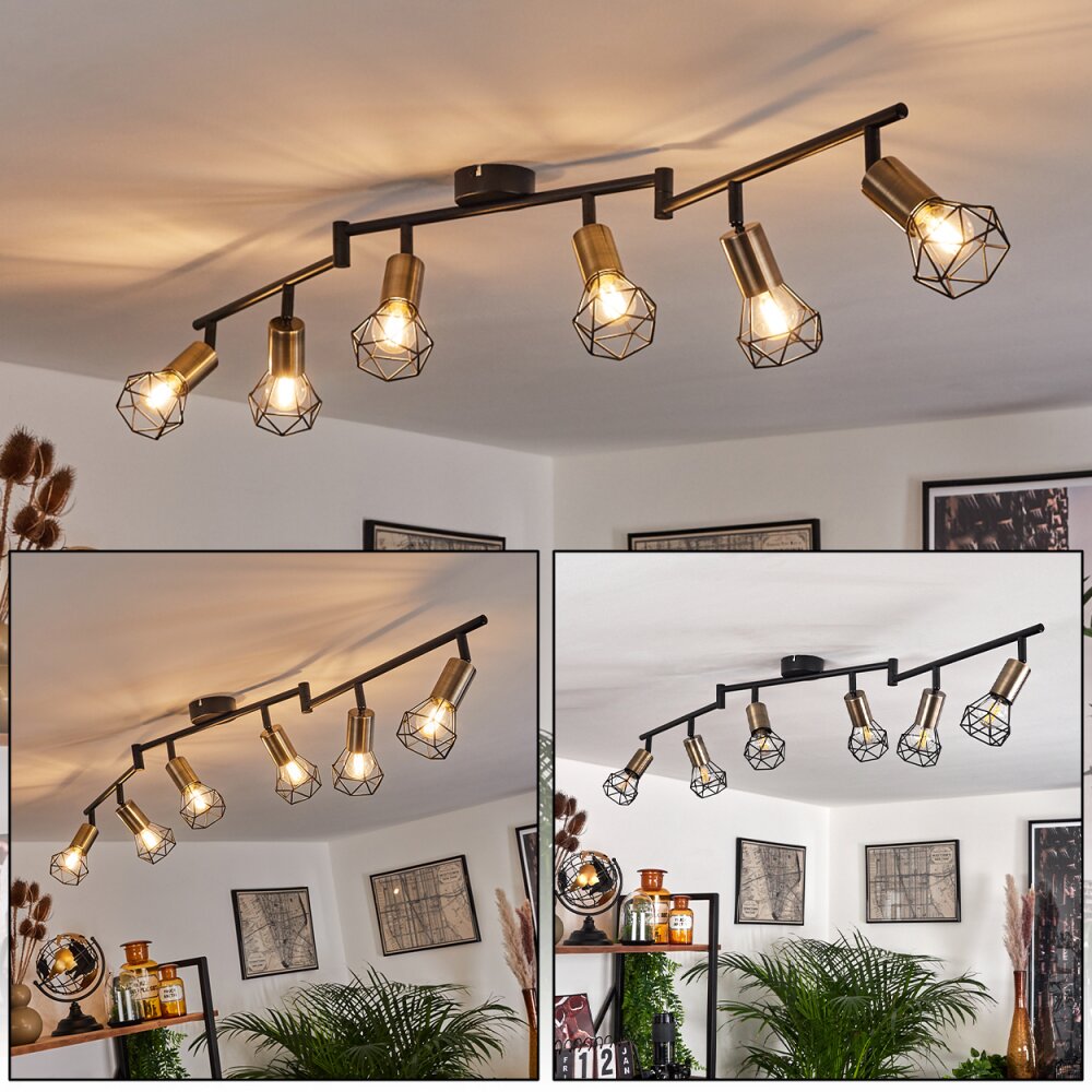 Baripada Lampa Sufitowa Mosiądz, Czarny, 6-punktowe main product photo