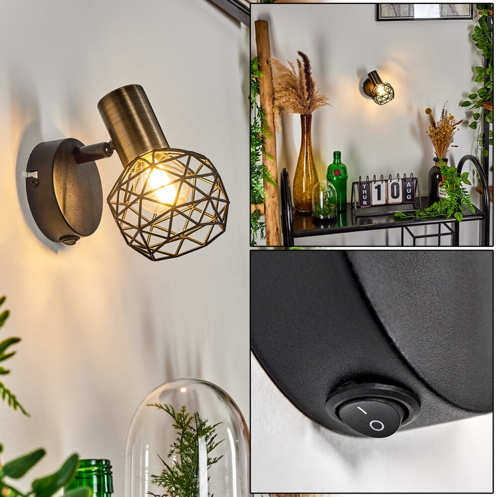 Palmira Lampa ścienna Mosiądz, Czarny, 1-punktowy main product photo