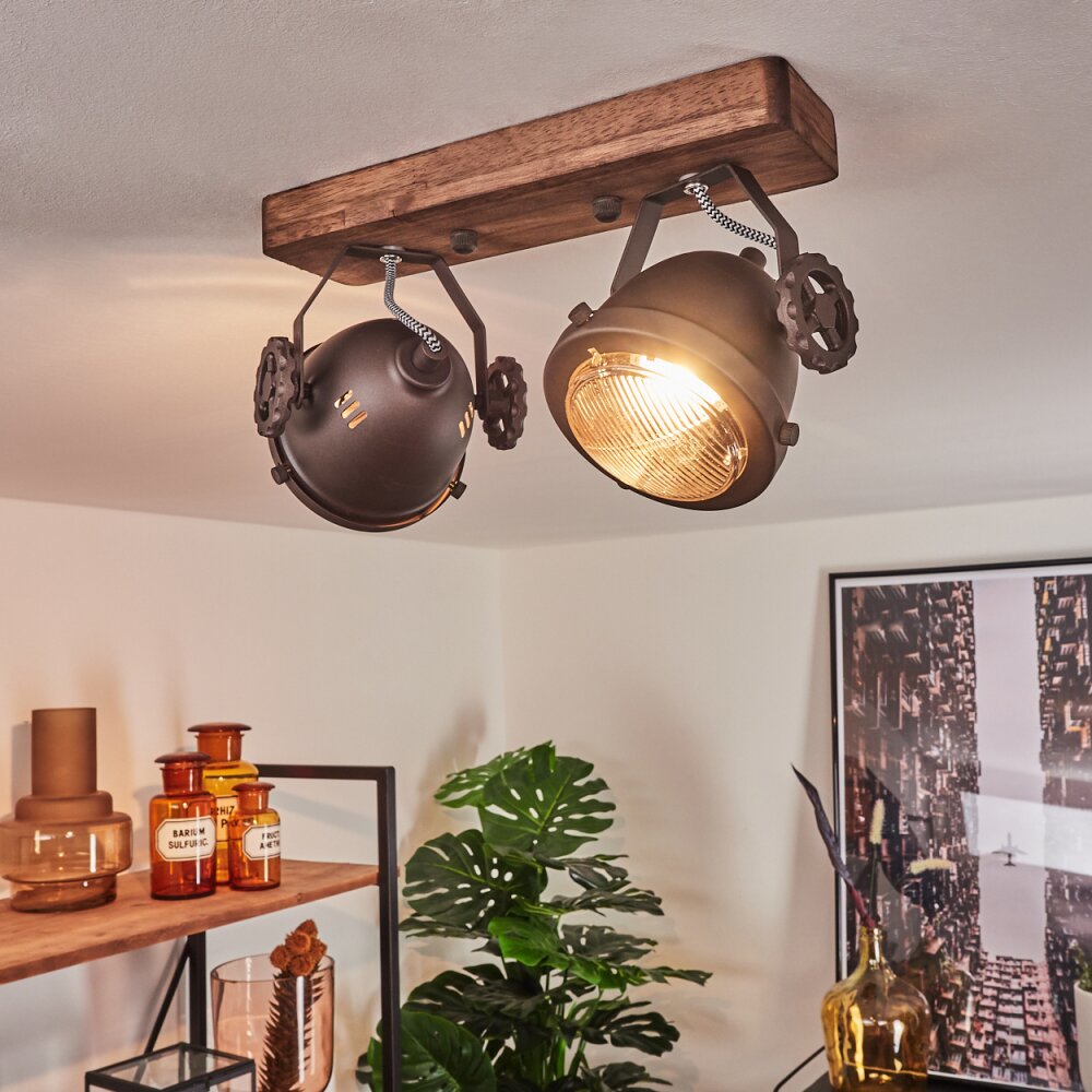 Herford Lampa Sufitowa Brązowy, Ciemne drewno, 2-punktowe main product photo