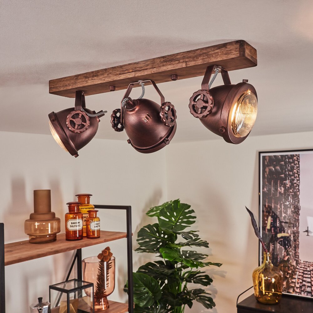 Herford Lampa Sufitowa Ciemne drewno, Rdzawy, 3-punktowe main product photo