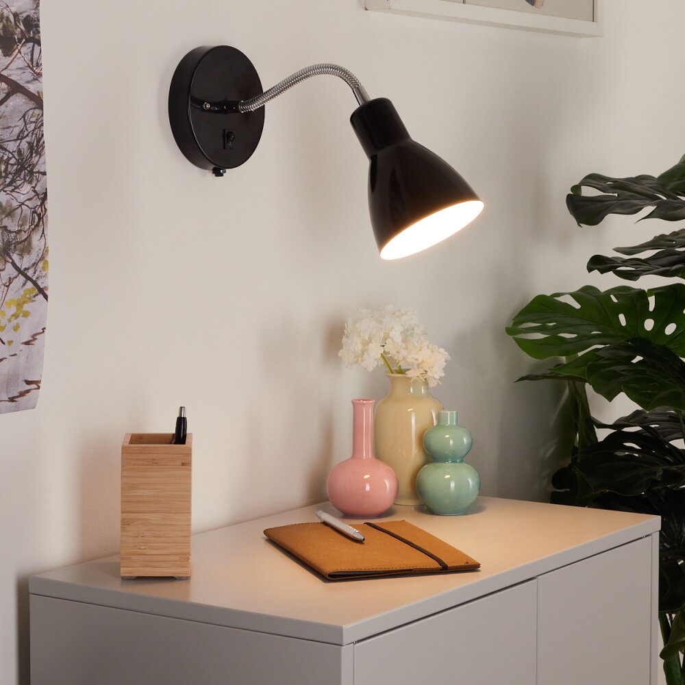 Naouli Lampa ścienna Chrom, Czarny, 1-punktowy main product photo