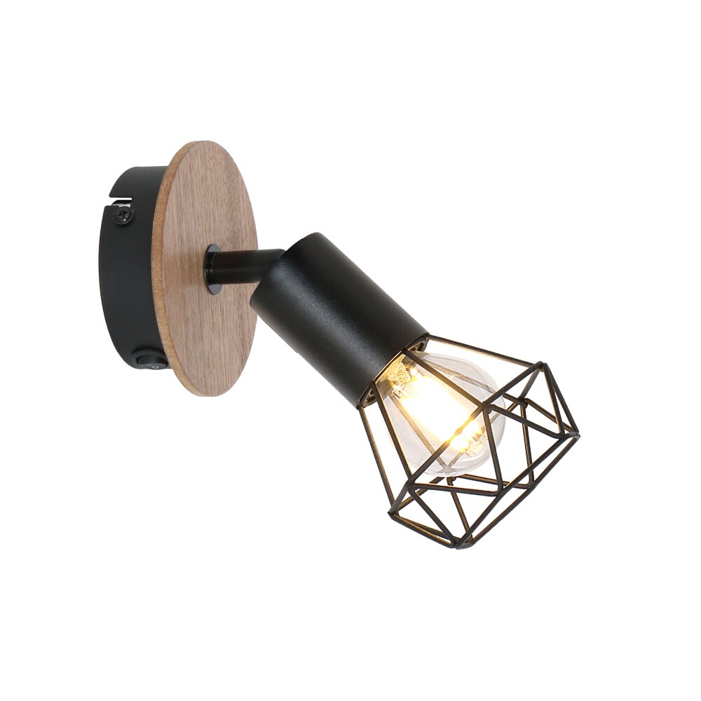 Globo XARA Lampa ścienna Wygląd drewna, Czarny, 1-punktowy main product photo