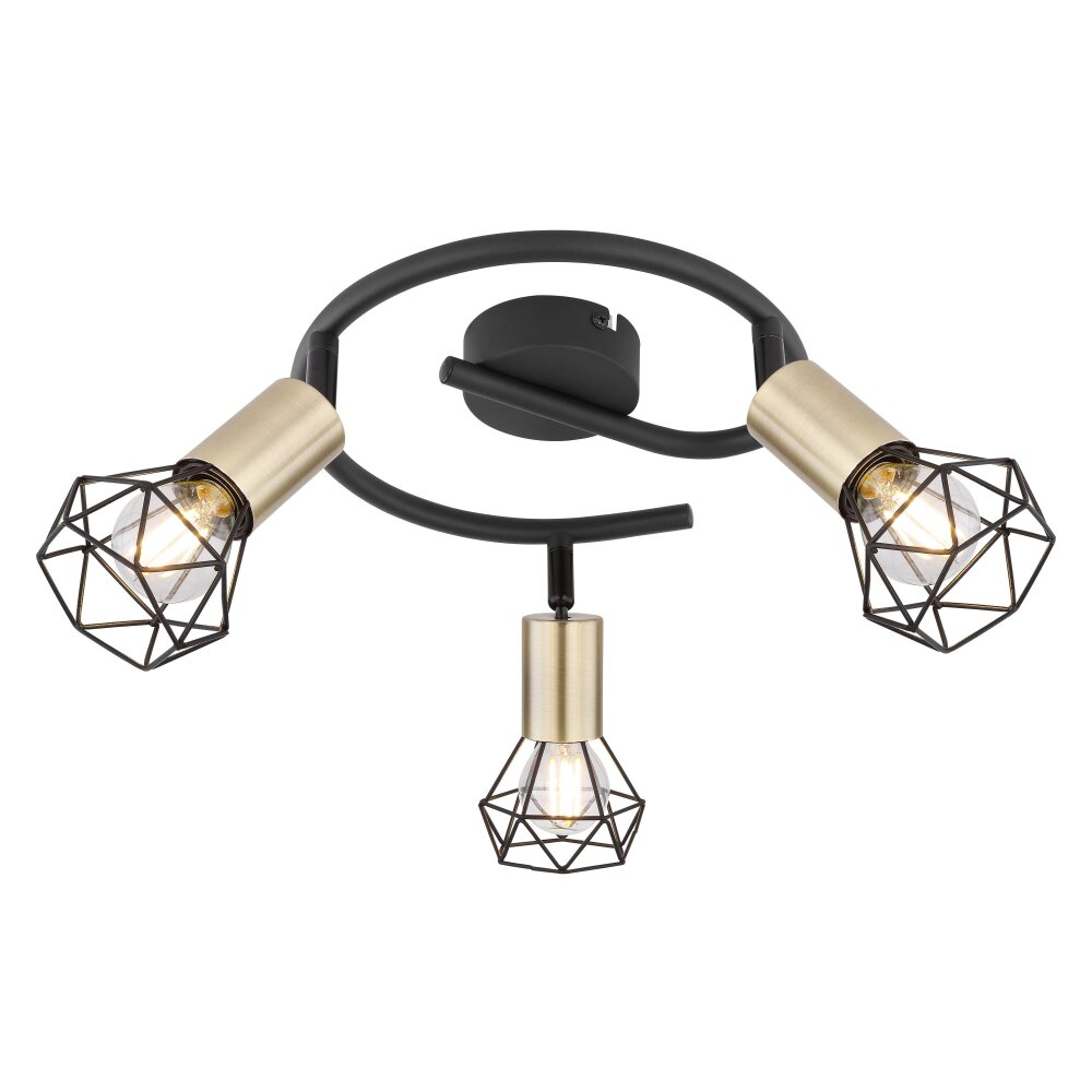 Globo XARA Lampa Sufitowa Stary mosiądz, Czarny, 3-punktowe main product photo