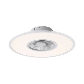 Leuchten Direkt FLAT-AIR wentylator sufitowy LED Srebrny, 1-punktowy, Zdalne sterowanie