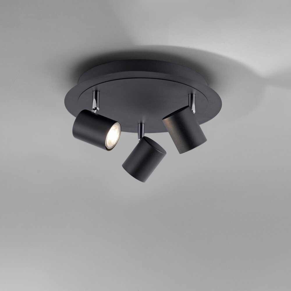 Leuchten Direkt TARIK Lampa Sufitowa LED Czarny, 3-punktowe main product photo