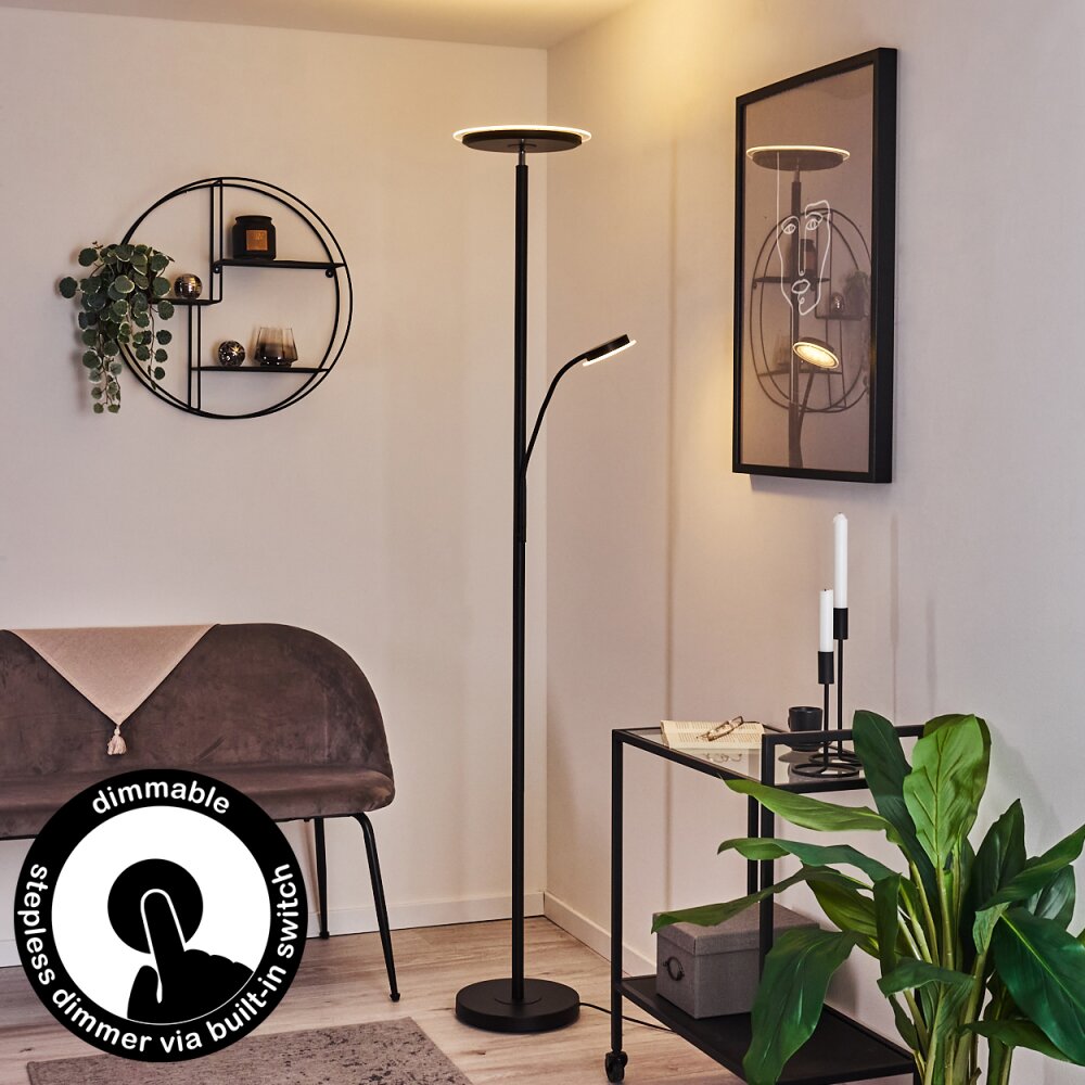 Wonsbek Lampa Stojąca LED Czarny, 2-punktowe main product photo