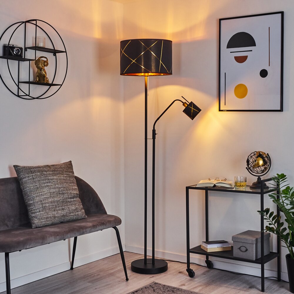 Opatija Lampa Stojąca Chrom, Czarny, 2-punktowe main product photo