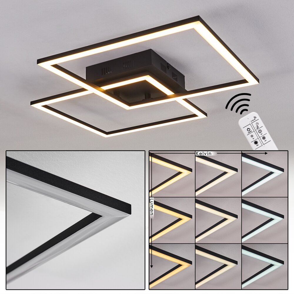 Thara Lampa Sufitowa LED Czarny, 1-punktowy, Zdalne sterowanie main product photo