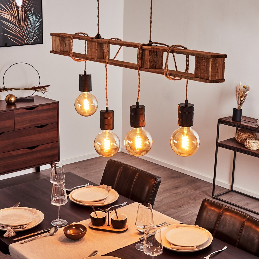 Gnitteryd Lampa Wisząca Brązowy, Jasne drewno, Czarny, 4-punktowe main product photo