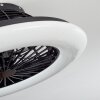 Piraeus wentylator sufitowy LED Czarny, 1-punktowy, Zdalne sterowanie