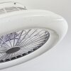 Piraeus wentylator sufitowy LED Biały, 1-punktowy, Zdalne sterowanie, Zmieniacz kolorów