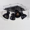 Hora Lampa Sufitowa Czarny, 4-punktowe