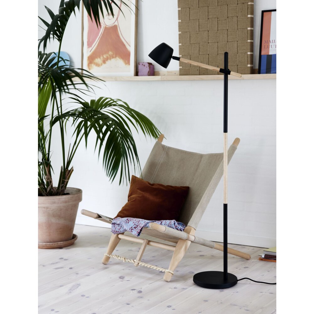 Nordlux THEO Lampa Stojąca Jasne drewno, Czarny, 1-punktowy main product photo