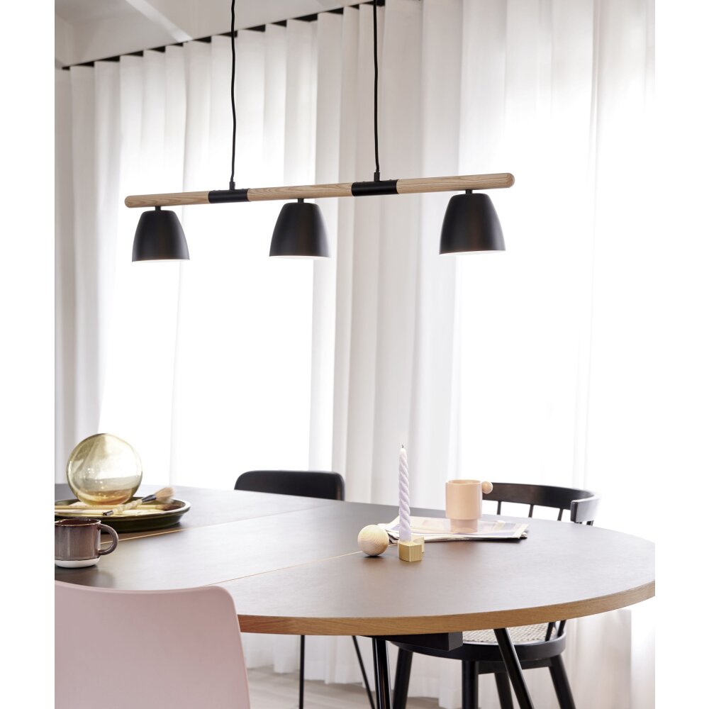 Nordlux THEO Lampa Wisząca Jasne drewno, Czarny, 3-punktowe main product photo