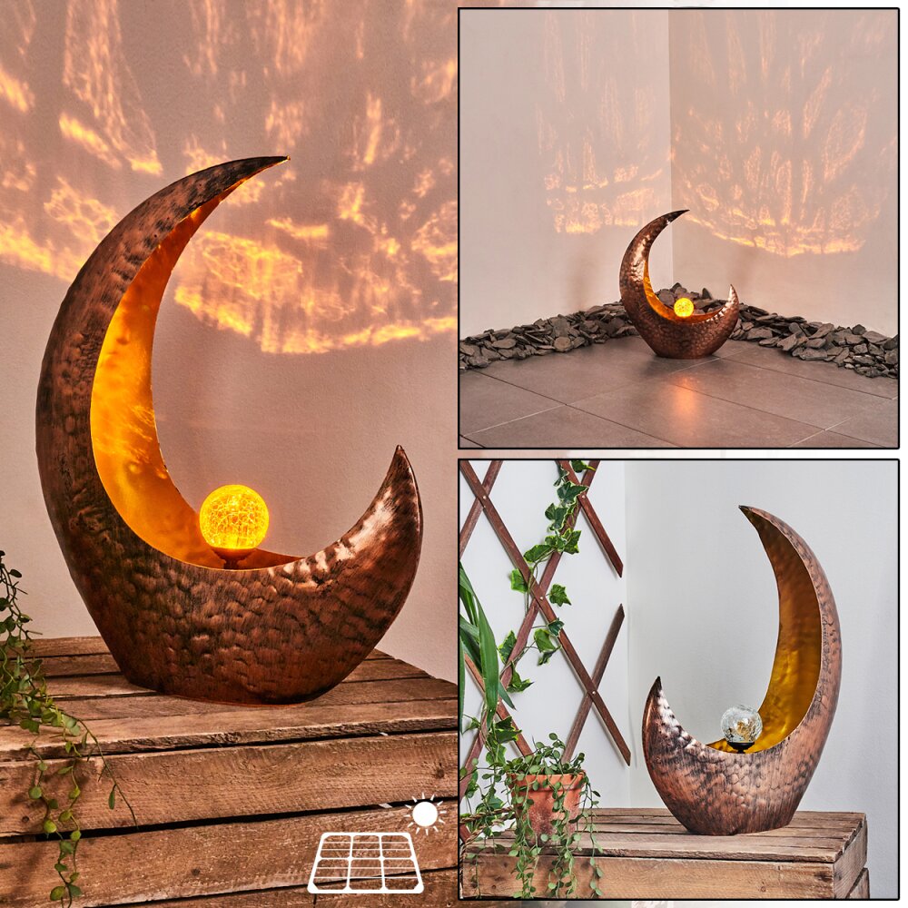 Benevento Lampa solarna LED Miedź, Rdzawy, Przezroczysty, 1-punktowy main product photo