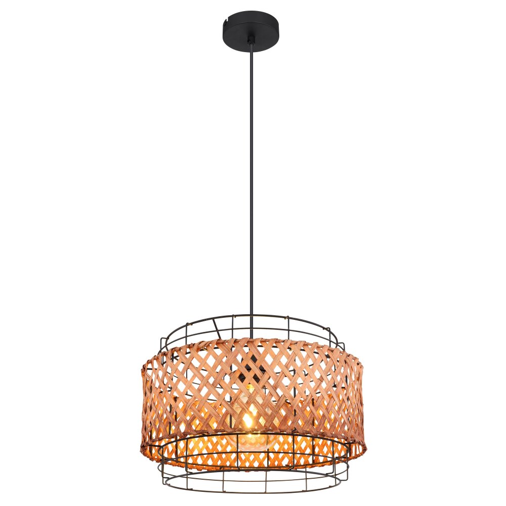 Globo GINA Lampa Wisząca Ciemne drewno, Czarny, 1-punktowy main product photo