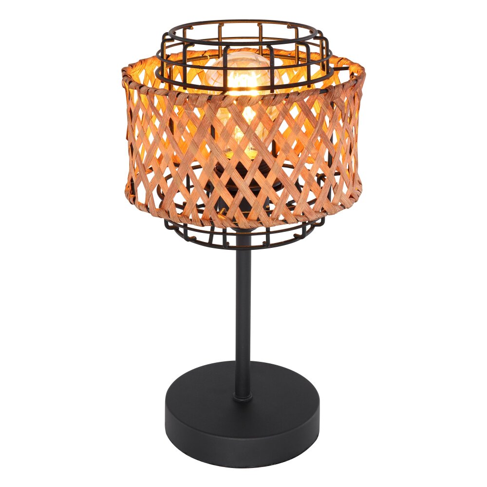 Globo GINA lampka nocna Ciemne drewno, Czarny, 1-punktowy main product photo