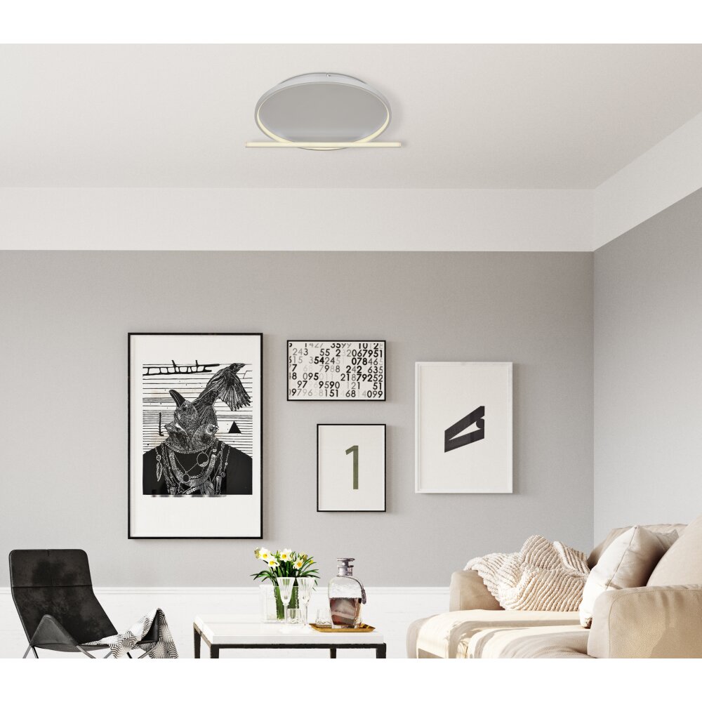 Globo RONDA Lampa Sufitowa LED Szary, 1-punktowy, Zdalne sterowanie main product photo