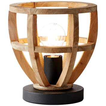 Brilliant Matrix Wood Lampa stołowa Czarny, 1-punktowy