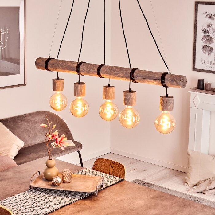 Canedo Lampa Wisząca Szary, Czarny, 5-punktowe