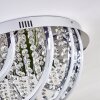 Toirano Lampa Sufitowa LED Chrom, Efekt brokatowy, Srebrny, Biały, 2-punktowe, Zdalne sterowanie, Zmieniacz kolorów