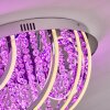 Toirano Lampa Sufitowa LED Chrom, Efekt brokatowy, Srebrny, Biały, 2-punktowe, Zdalne sterowanie, Zmieniacz kolorów