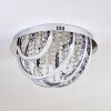 Toirano Lampa Sufitowa LED Chrom, Efekt brokatowy, Srebrny, Biały, 2-punktowe, Zdalne sterowanie, Zmieniacz kolorów