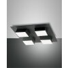 Fabas Luce Lucas Lampa Sufitowa LED Antracytowy, 4-punktowe