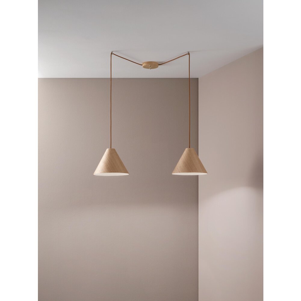 Fabas Luce Esino Lampa Wisząca Jasne drewno, 2-punktowe main product photo