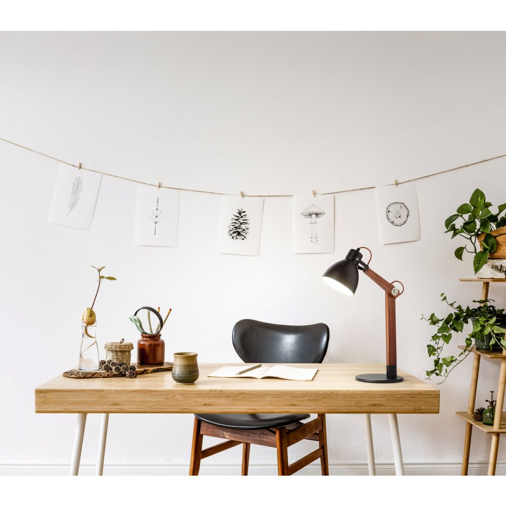 Fabas Luce Sveva lampka nocna Ciemne drewno, Czarny, 1-punktowy main product photo
