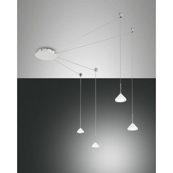 Fabas Luce Isabella Lampa Wisząca LED Chrom, Biały, 1-punktowy