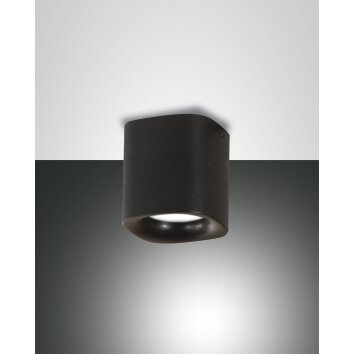 Fabas Luce Smooth Lampa Sufitowa Czarny, 1-punktowy