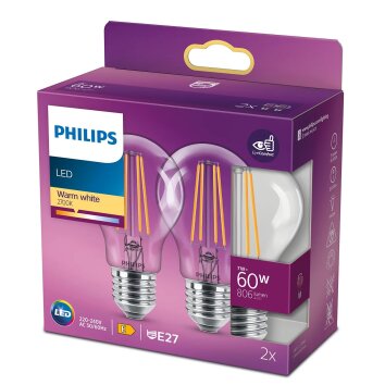 Philips 2x LED E27 7 Wat 2700 Kelwinów 806 Lumenów