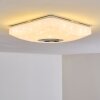 Lovisa Lampa Sufitowa LED Chrom, Biały, 1-punktowy, Zdalne sterowanie, Zmieniacz kolorów