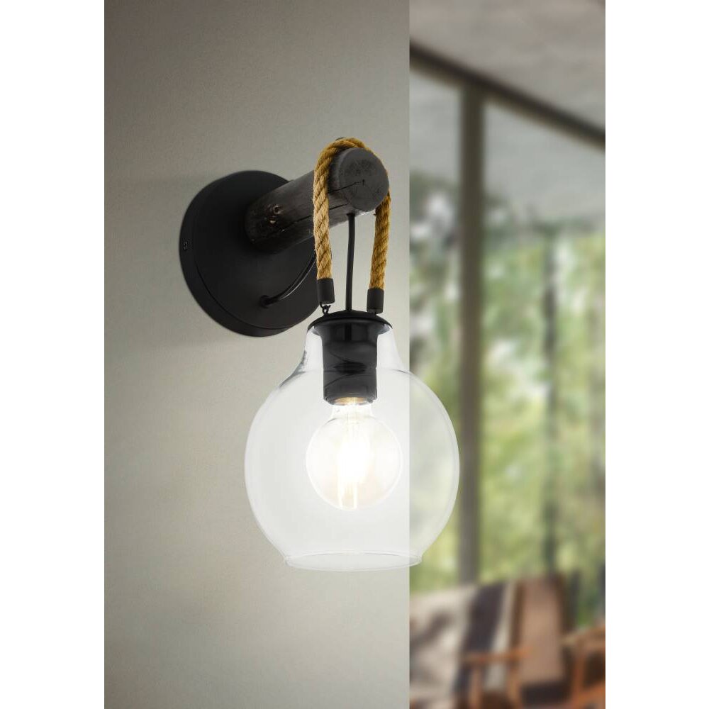 Eglo-Leuchten RODING Lampa ścienna Brązowy, Czarny, 1-punktowy main product photo