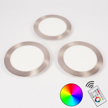 Finsrud Oprawa wpuszczana LED Nikiel matowy, 1-punktowy, Zdalne sterowanie, Zmieniacz kolorów