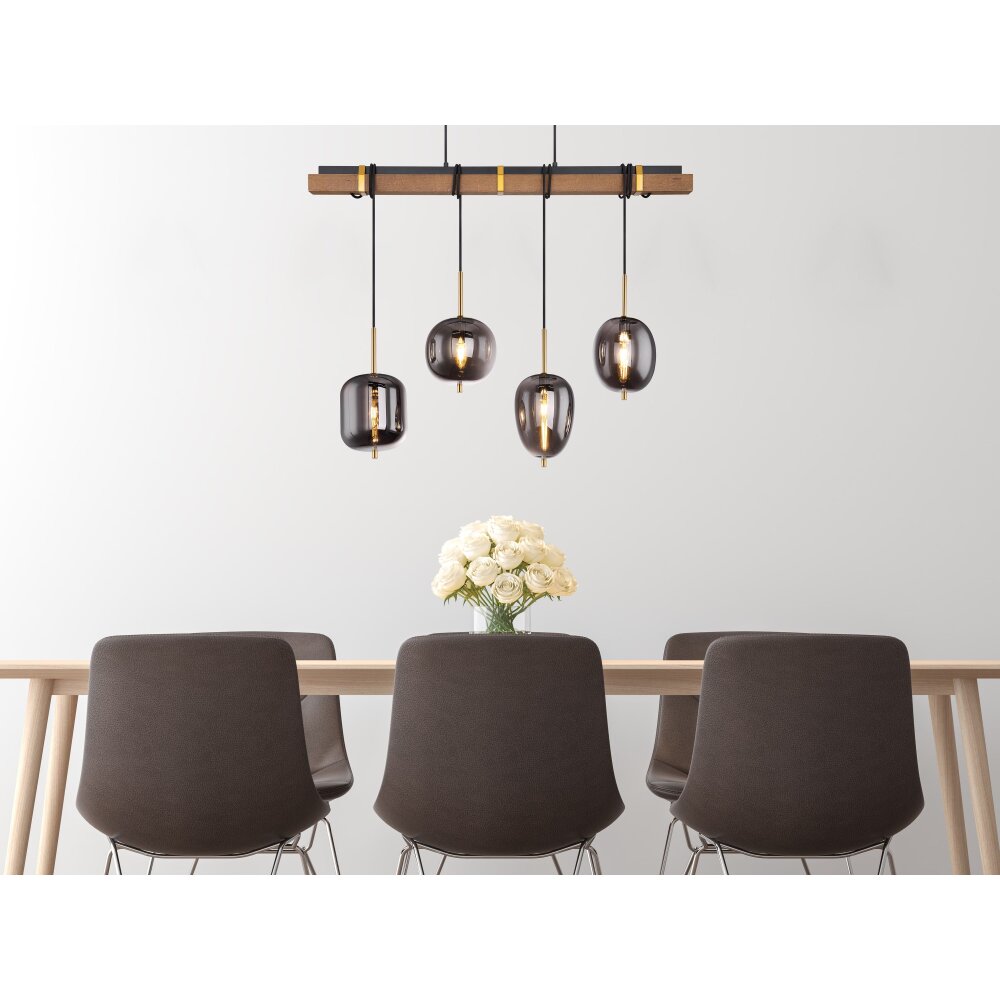 Globo BLACKY Lampa Wisząca Ciemne drewno, Czarny, 4-punktowe main product photo