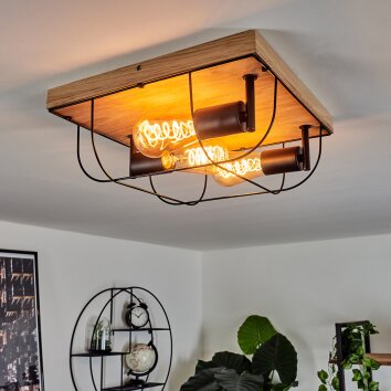 Hodne Lampa Sufitowa Ecru, Czarny, 3-punktowe