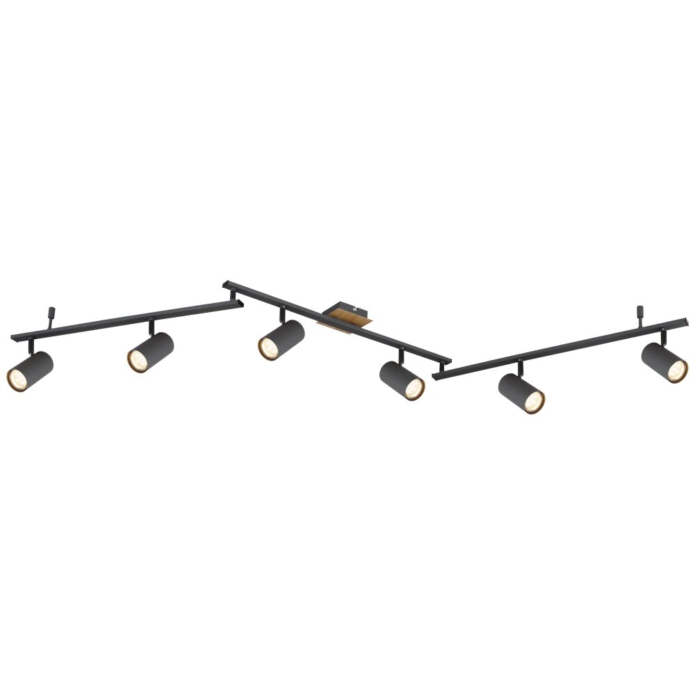 Globo ROBBY Lampa Sufitowa Ciemne drewno, Czarny, 6-punktowe main product photo
