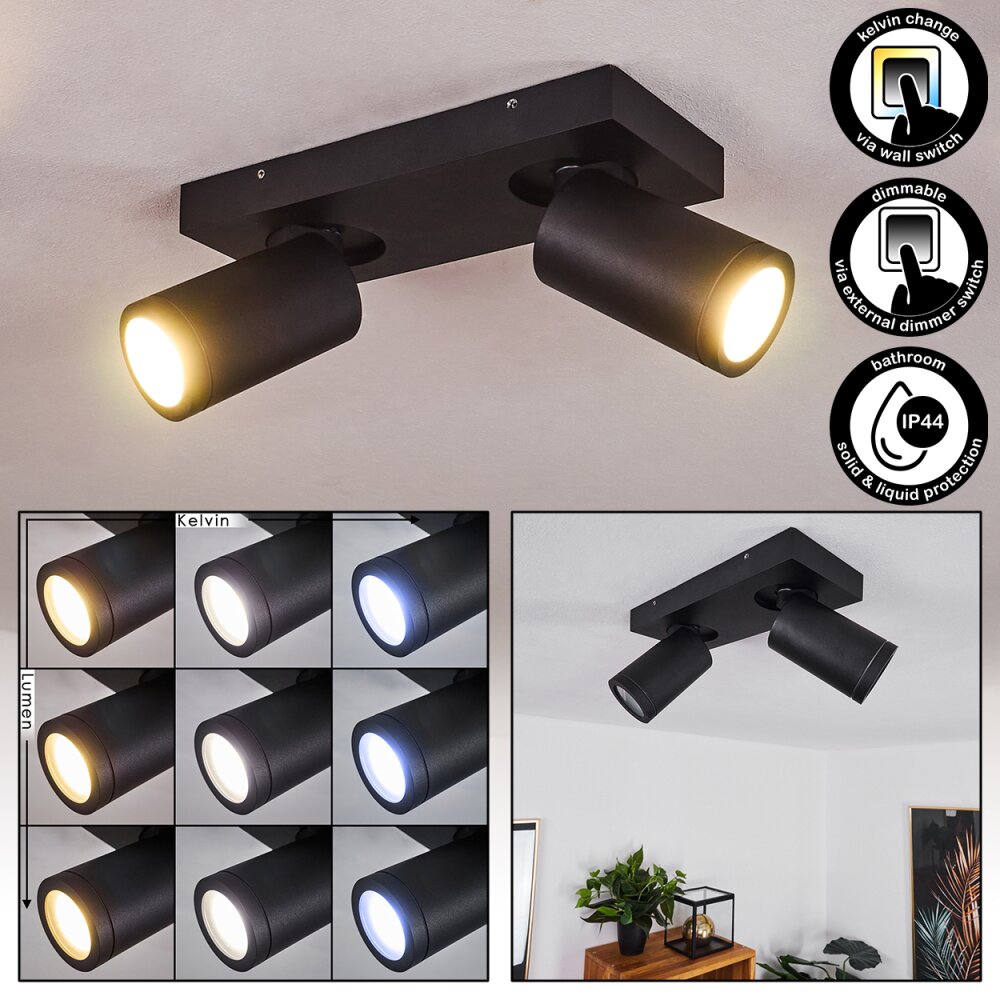 Hakamken Lampa Sufitowa LED Czarny, 2-punktowe main product photo